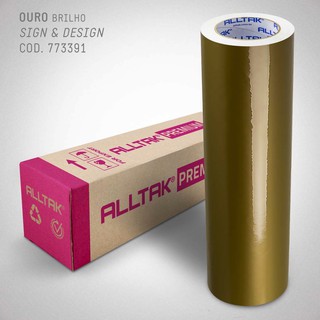 Bobina Vinil Adesivo Alltak Premium Ouro Dourado M X Cm Recorte