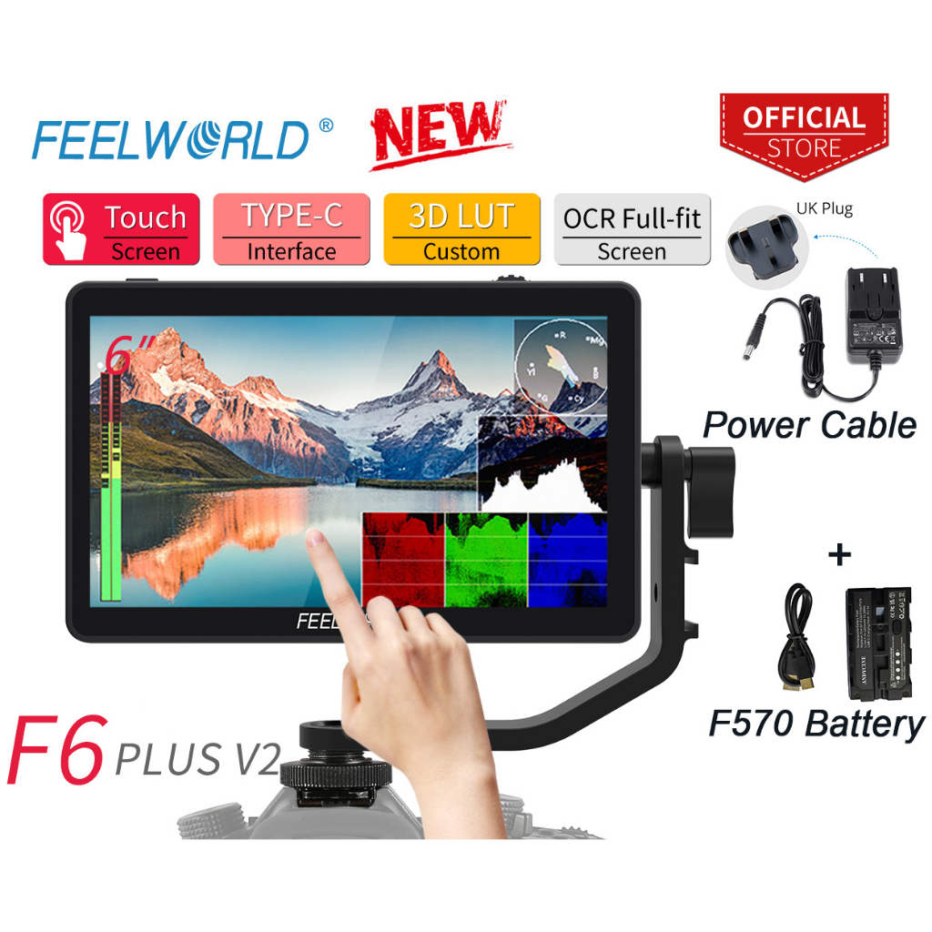 FEELWORLD F6 Plus V2 6 Polegadas LUT Tela Sensível Ao Toque DSLR