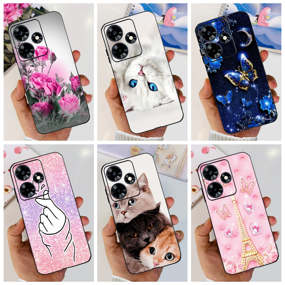 Infinix Hot 30 X6831 Play NFC X6835B Fashion Flower Cat Butterfly Caixa