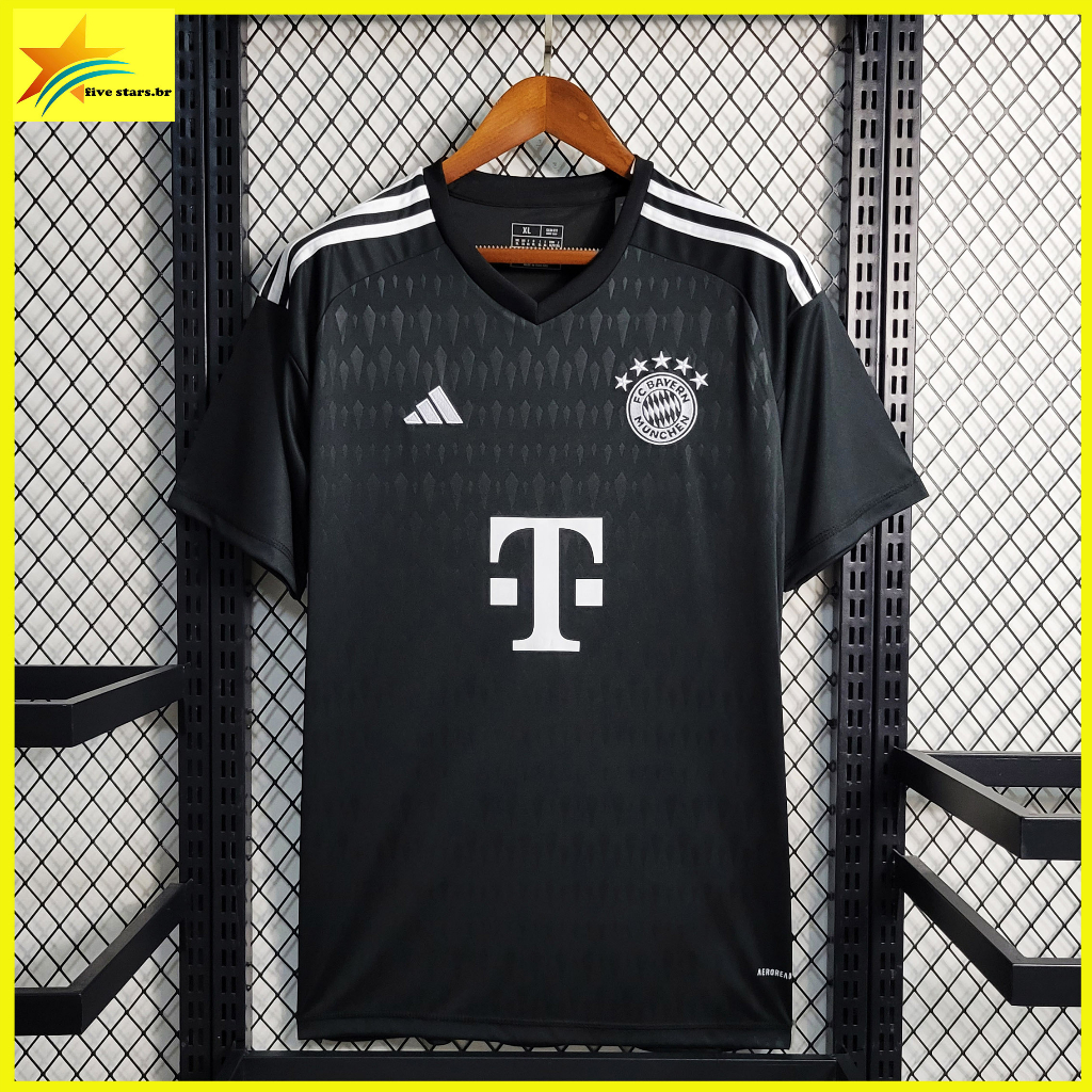 Camisa De Time Preta 23 24 Goleiro Futebol Bair Shopee Brasil