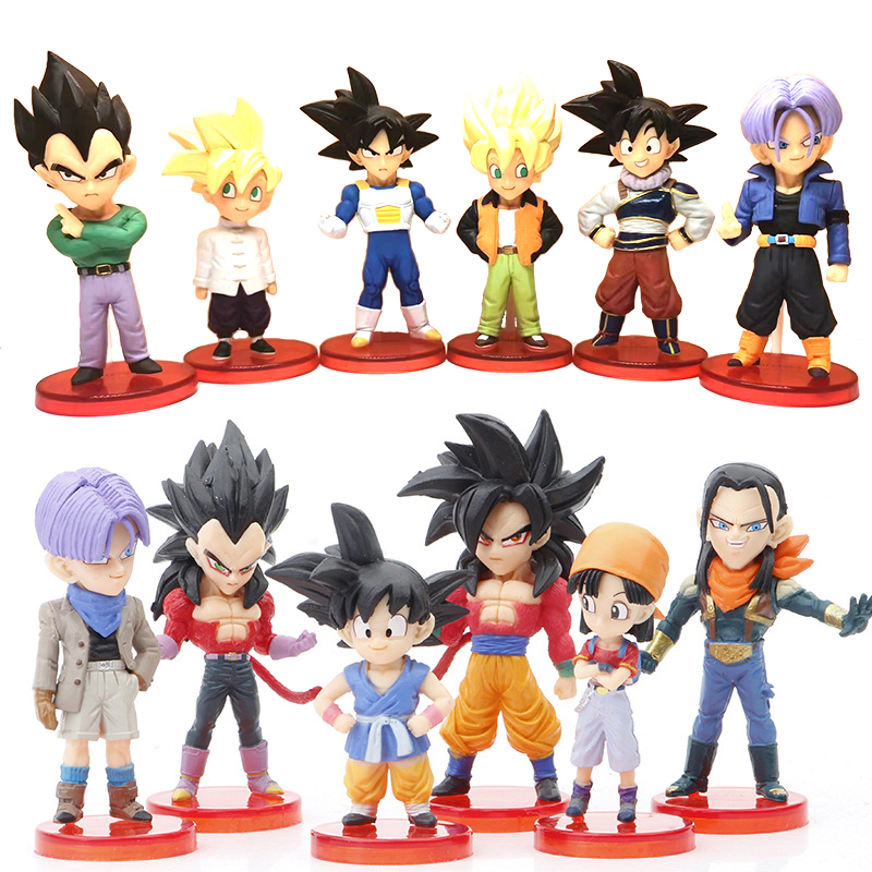 Dragon Ball Son Goku Vegeta Action Figures Anime Figuras Troncos