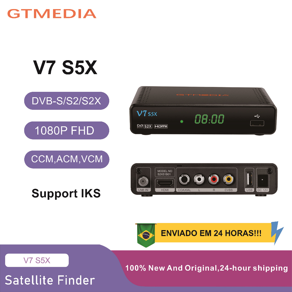 Gtmedia V7s5x V7hd Satellite Receiver DVB S S2 S2x H 265 8bit