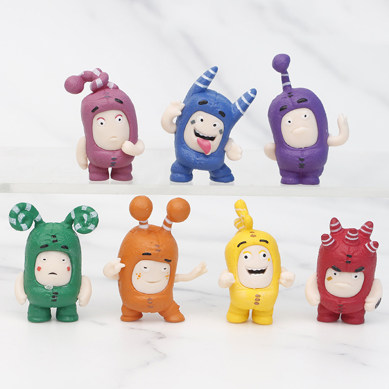 Bonecos Oddbods Anime Miniatura Figuras Pogo Newt Buuble Zee Jeff