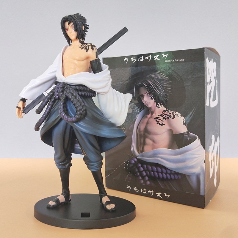 23cm Anime Naruto Gk Selo Amaldiçoado Uchiha Sasuke Cena Estátua Hobby