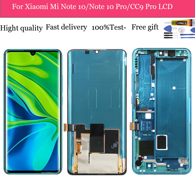 Amoled Original Para Xiaomi Mi Nota Pro Cc Lite Tela Lcd Sens Vel