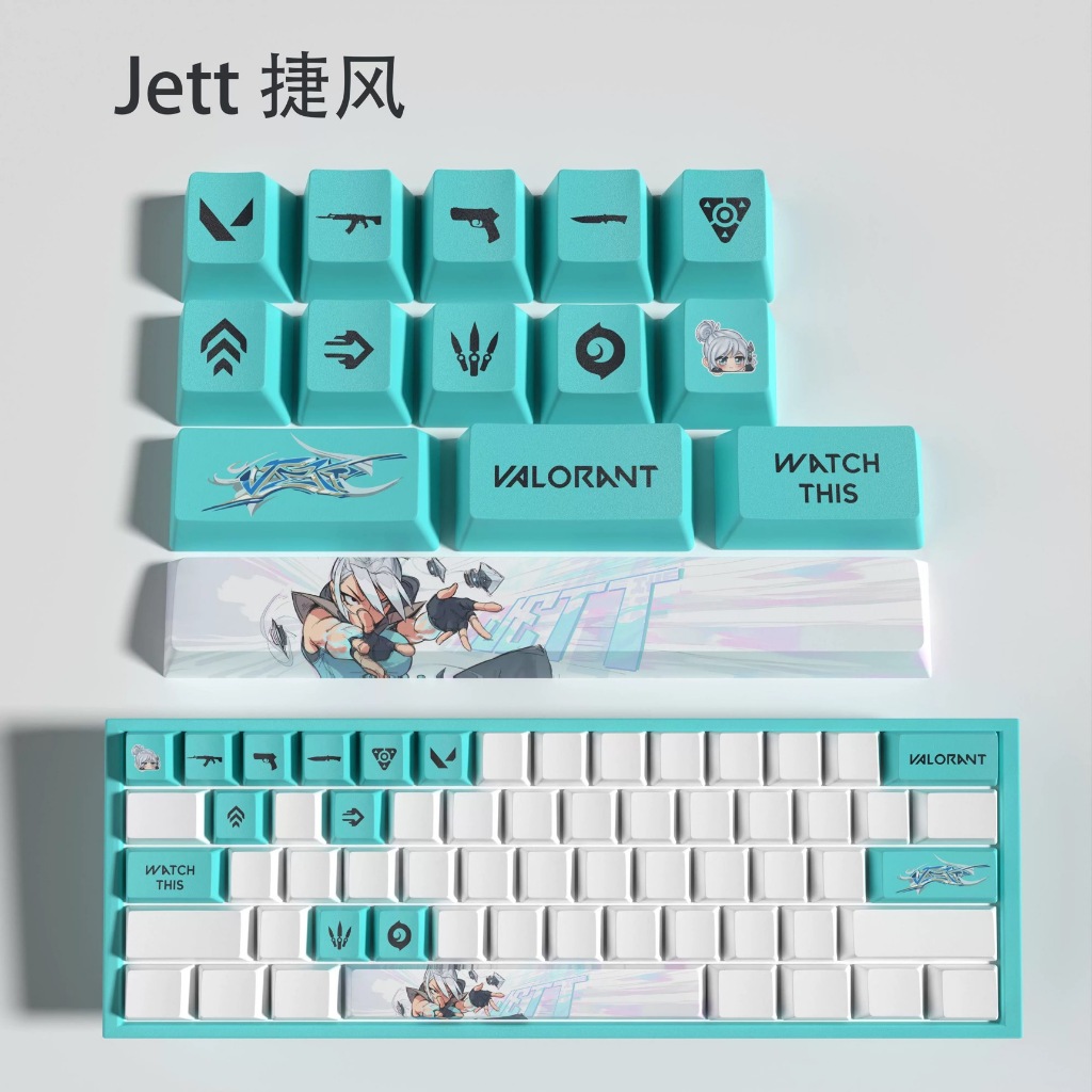 Wkkchaves Valorant Clove Jett Phoenix Keycaps Pcs Perfil Oem