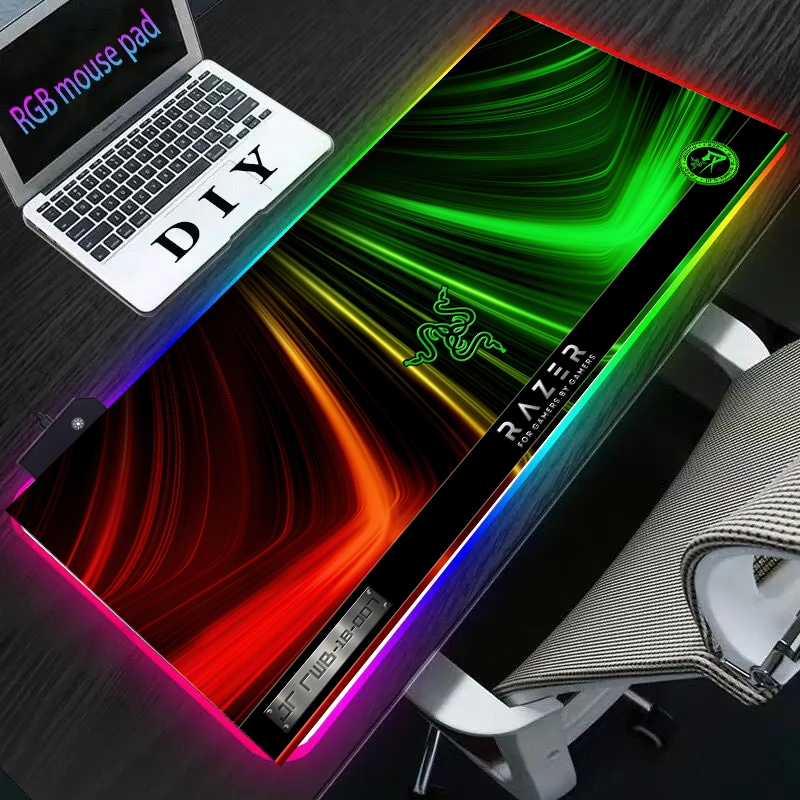 Mouse Pad Gamer Led Rgb 7 Cores Tamanho Grande 80 X 30cm MAPA MUNDI