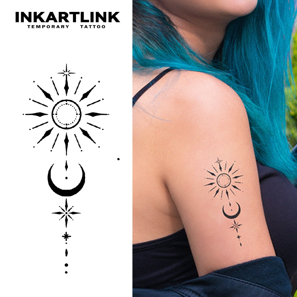 O Sol E A Lua Brilham Juntos Adesivos Tempor Rios De Tatuagem M Gica