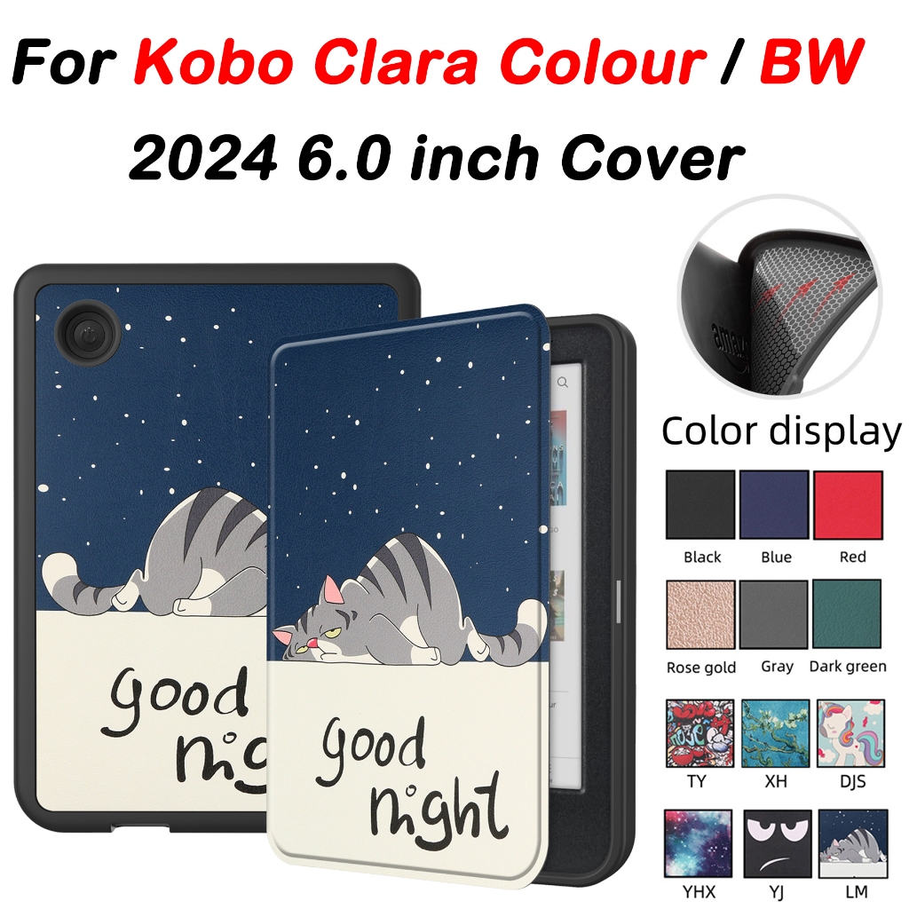 Para Kobo Clara Colour Bw Capa Sleep Wake Technology Pintada