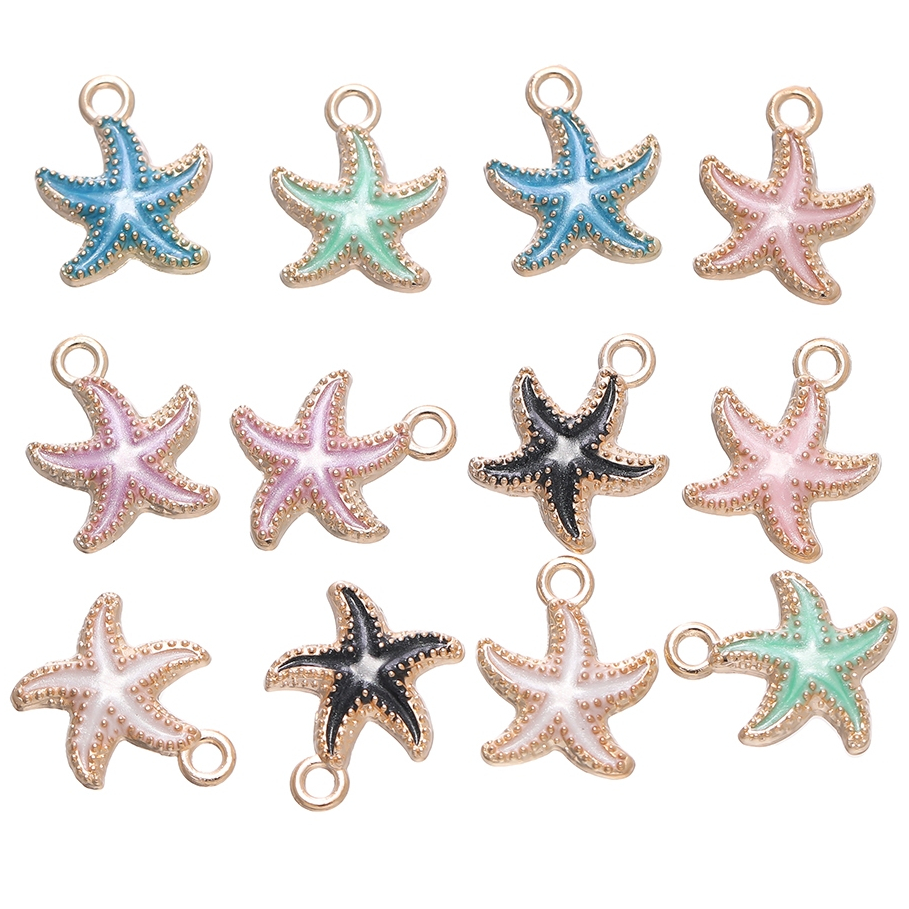 St Kunkka 2 10Pcs Pingente De Liga De Estrela Do Mar Colorido Para A