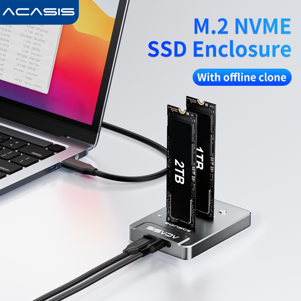 Acasis Dual Bay M Caixa Nvme Ssd Clone Offline Usb C Gen