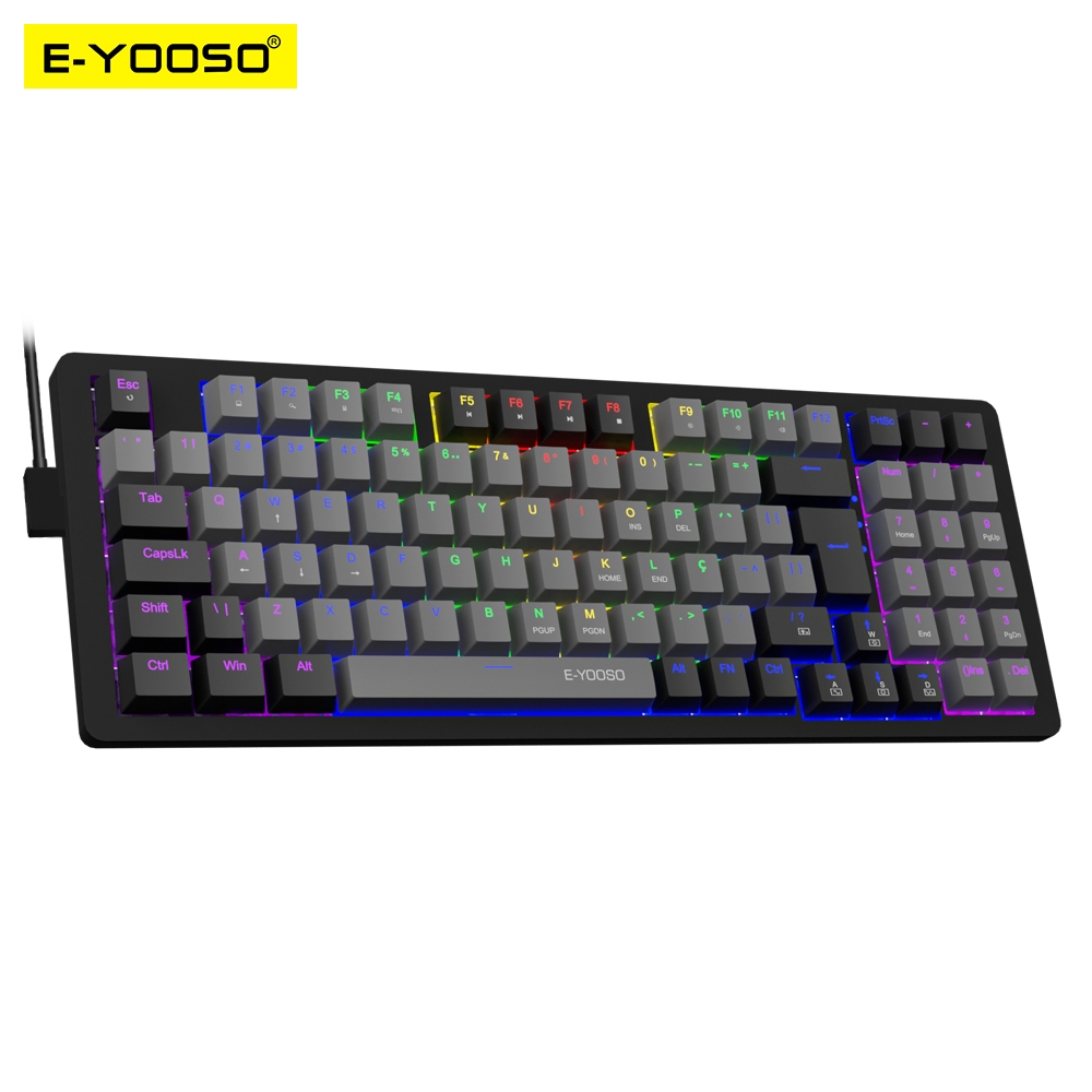 E Yooso Z Usb Teclado De Jogo Mec Nico Luz De Fundo Monocrom Tica