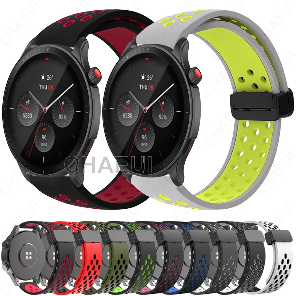 Faixa De Fivela Magnética De Silicone De Dupla Cor Para Huami Amazfit