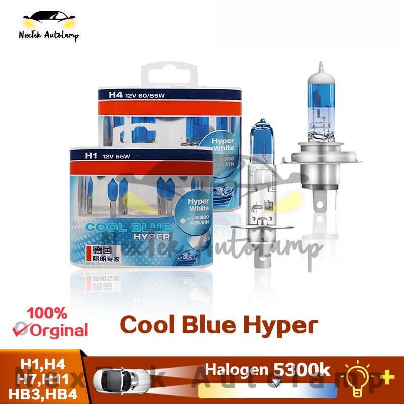 For OSRAM Cool Blue Hyper H1 H4 H7 H11 HB3 HB4 12V 5300K Lâmpadas