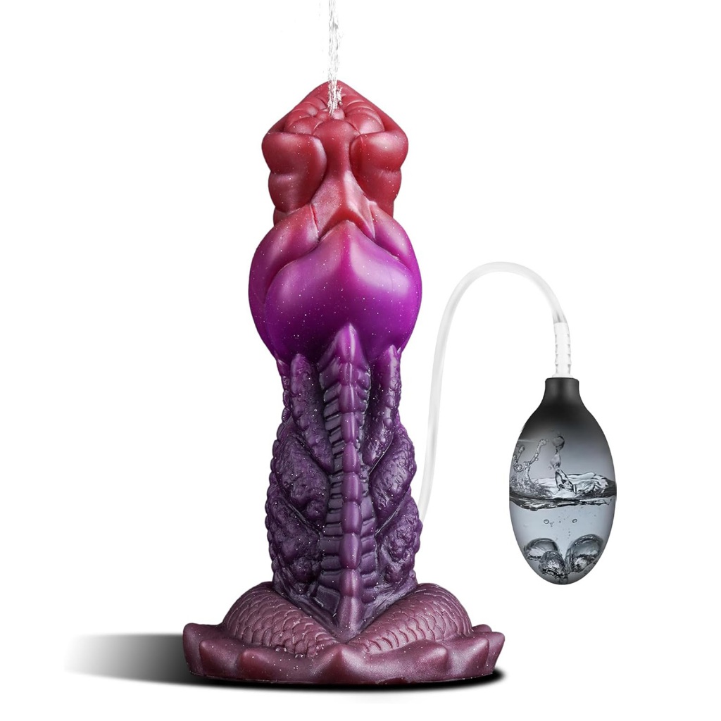7 48 Polegadas Colorido Alienígena Squeeze Esguicho Vibrador Anal Plug Vagina Dupla Utilização