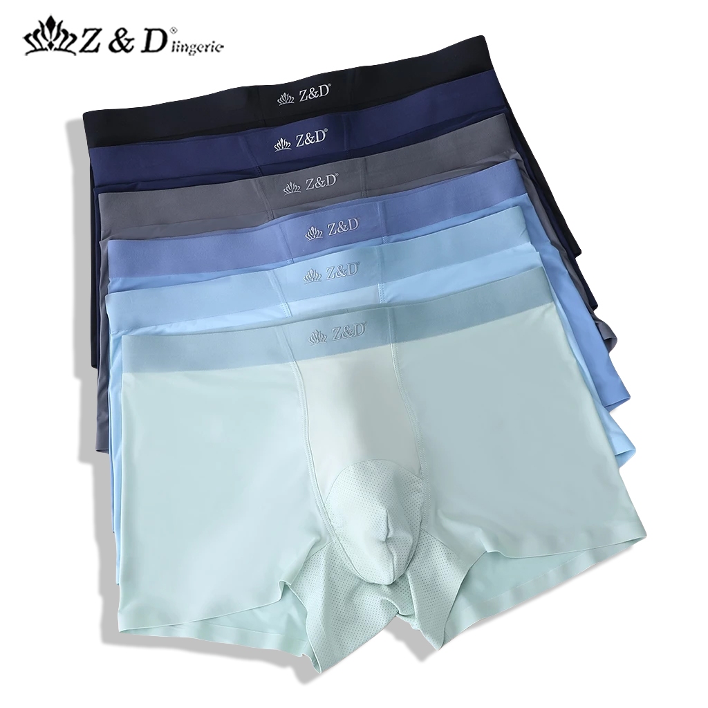 Z D Lingerie Kit Ropas Intimas Cueca Boxers Lisa Corte A Laser Seda