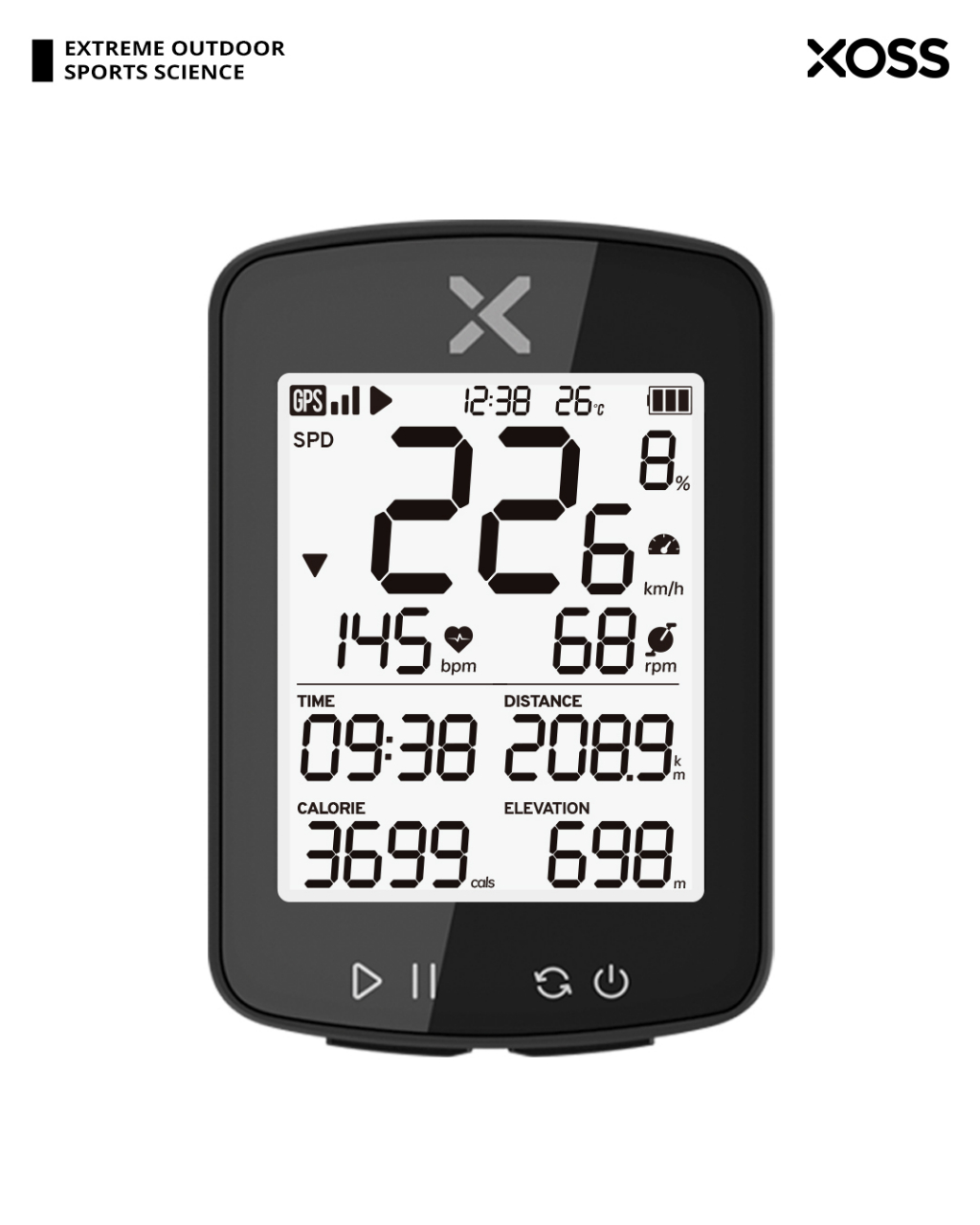 Xoss G G Computador De Bicicleta Sem Fio Gps Veloc Metro Od Metro