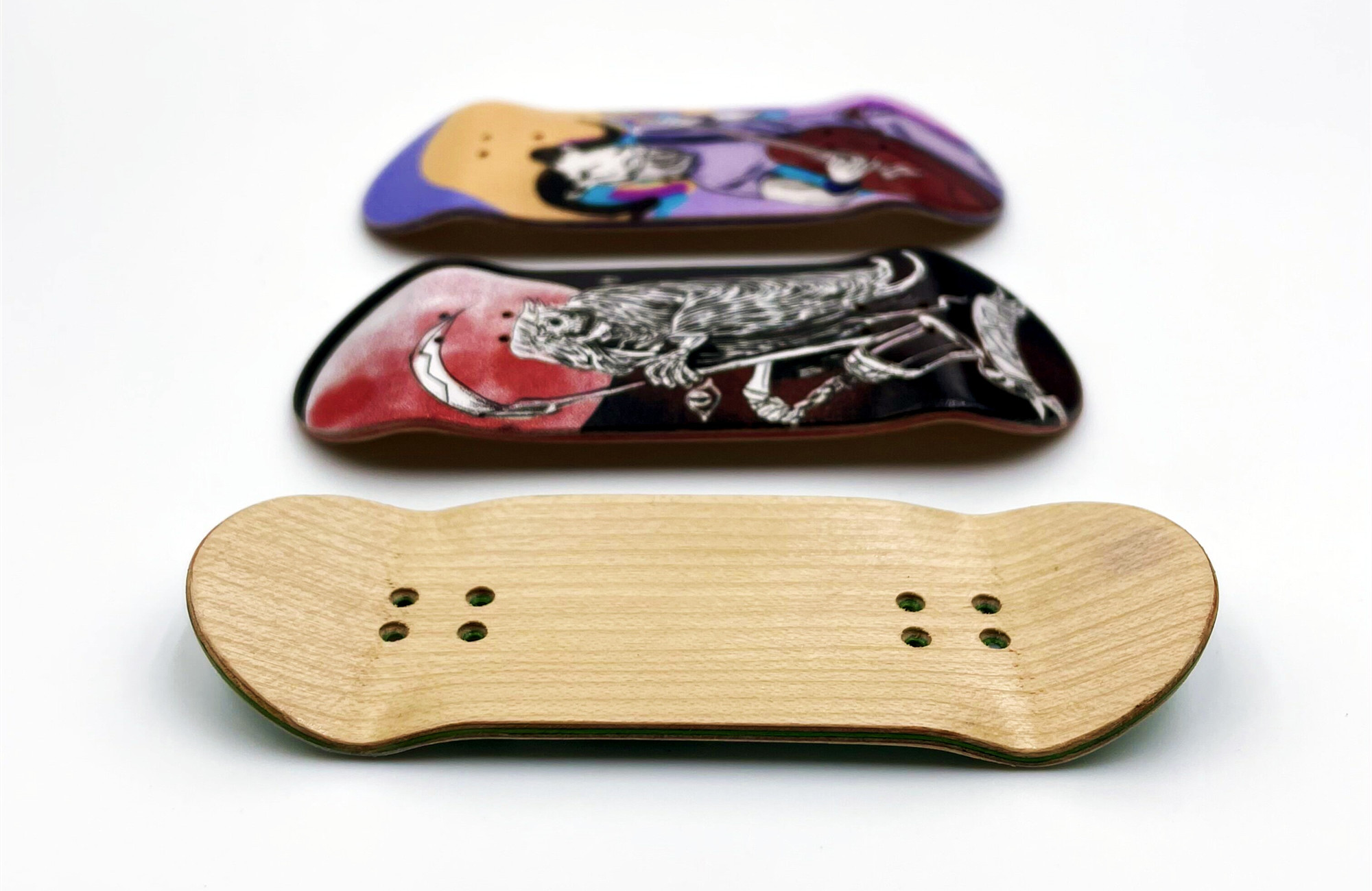 Conjunto De 34mm De Fingerboard Profissional De Deck De Madeira Rodas