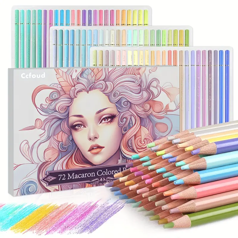 Ccfoud 72 Pcs Conjunto De Lápis Coloridos Pastel Cores Macaron Para