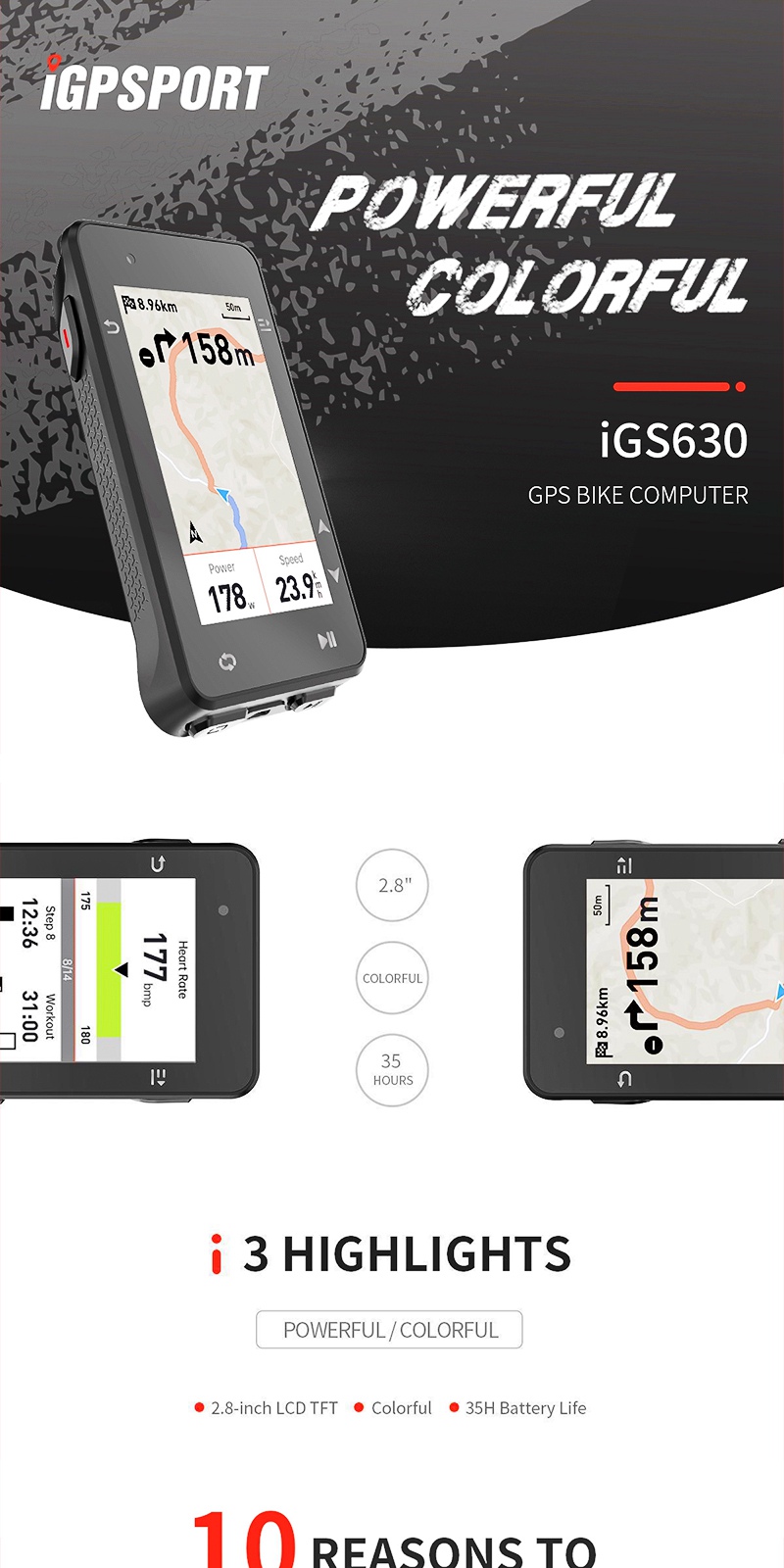 IGPSPORT IGS630 Computador De Bicicleta Mapa Global Offline GPS