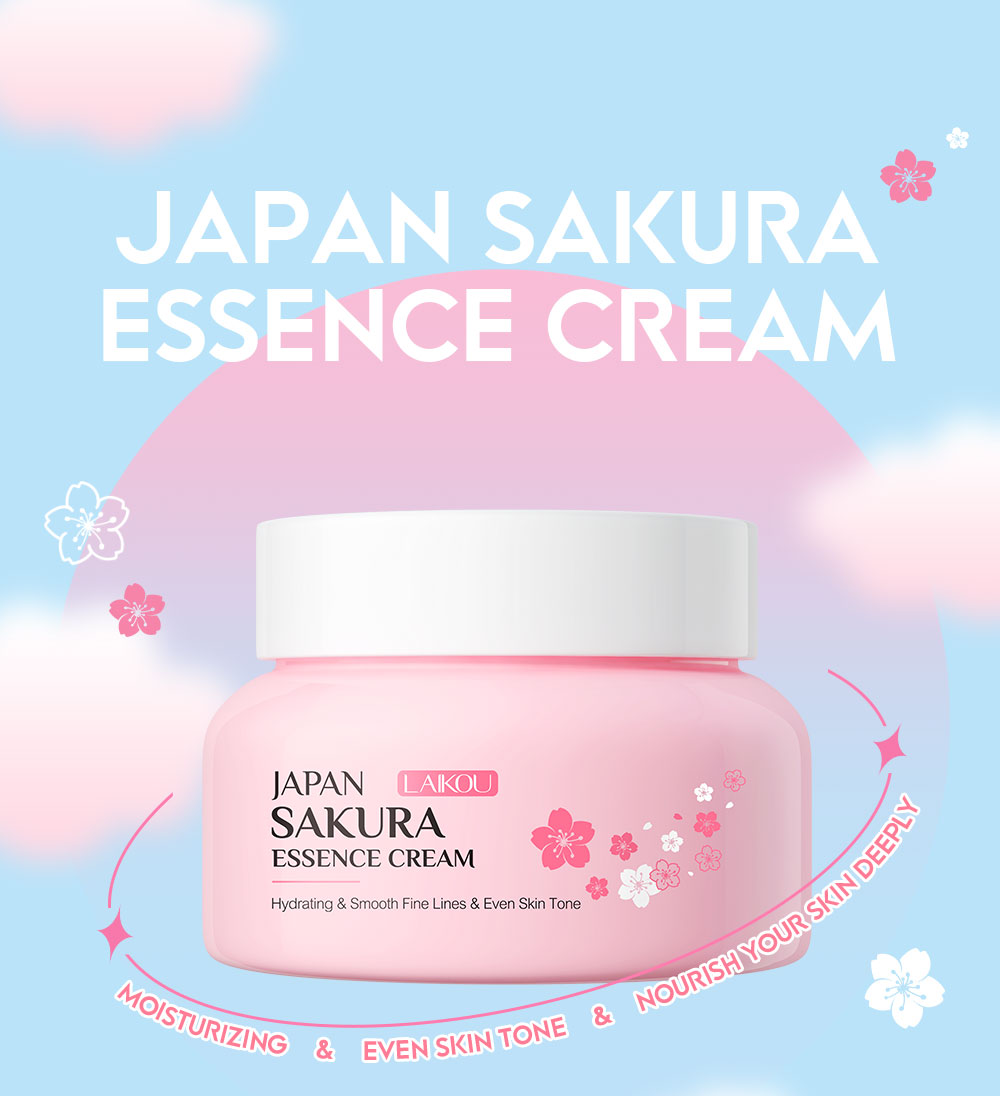 Laikou Jap O Creme Ess Ncia Sakura Brilhante Anti Envelhecimento