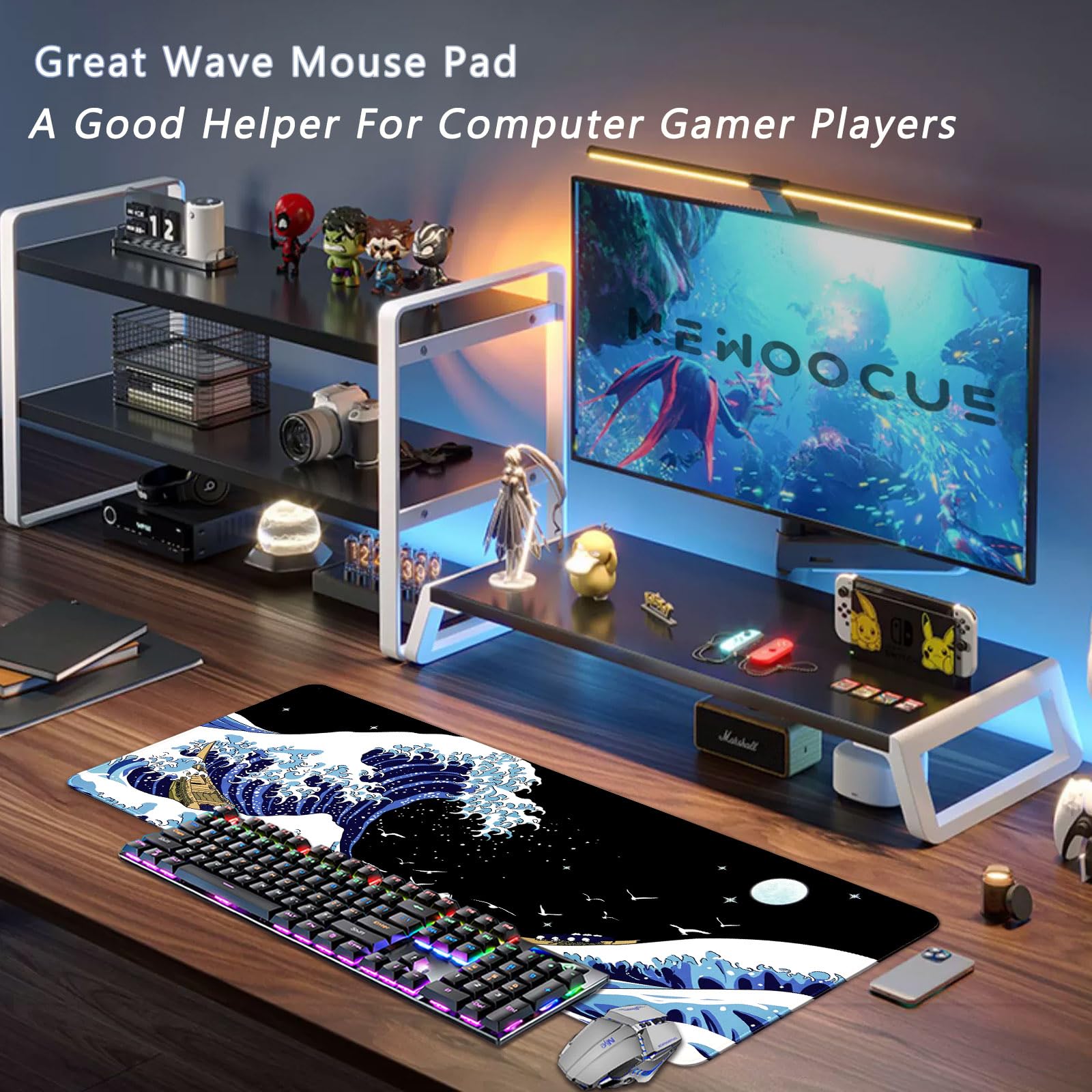 Mouse Pad XXL Teclado Mouse Tapete Grande Mouse Mesa Antiderrapante