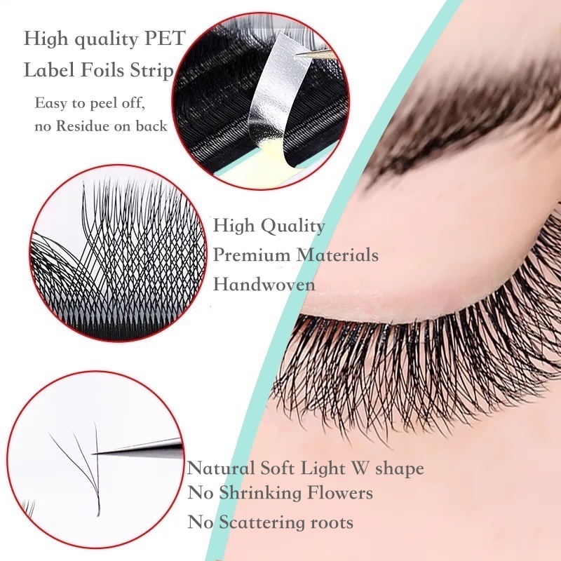 Praeclarus D Clover Eyelash Extension Thickness Mm Materiais Pbt