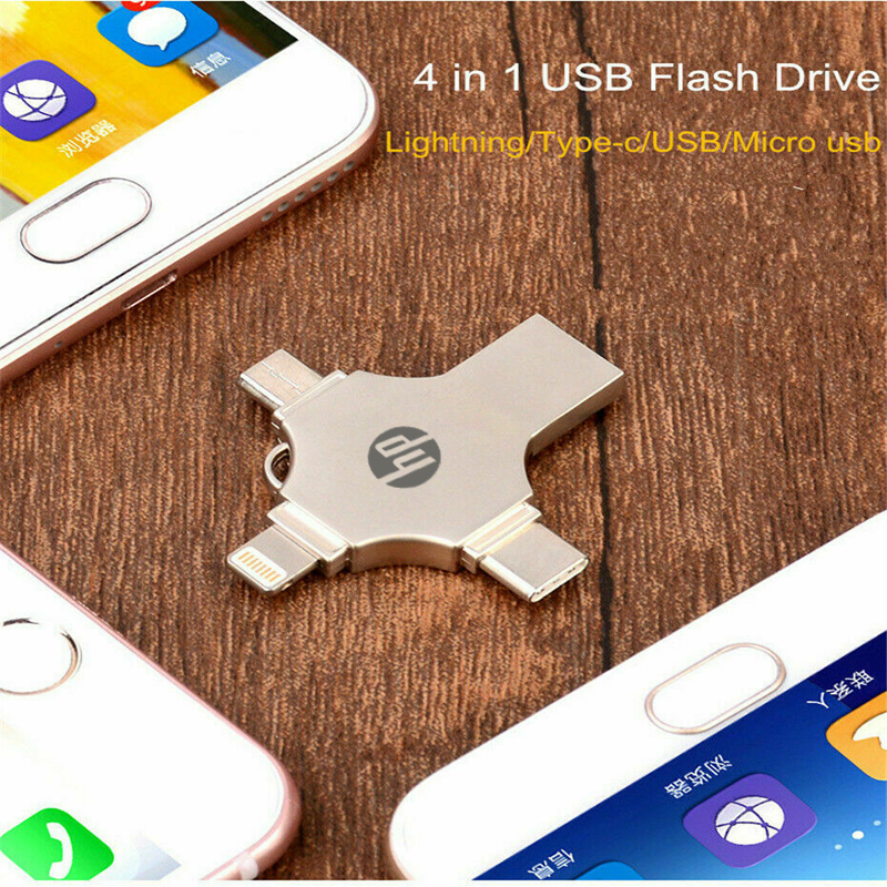 Driver Flash Quatro Em Um Hp 8 GB 16 GB 32 GB 64 GB TYPE C Pen Driver