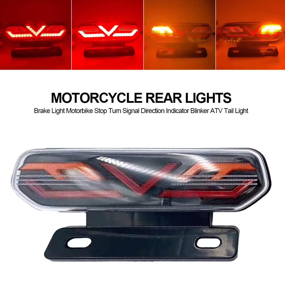 12V Luzes Traseiras Da Motocicleta LED Luz De Freio ATV Cauda Moto