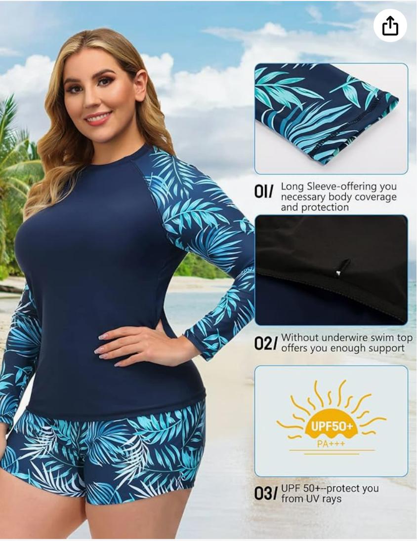 UV bikini senhoras dividir protetor solar estilo impresso maiô manga