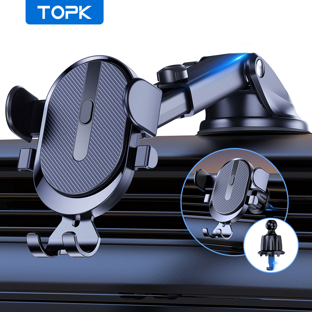 Suporte Ajustável Para Telefone Carro TOPK D39Z 360 Rotação