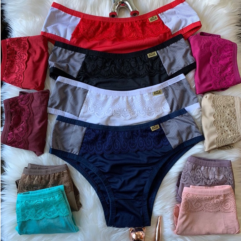 Kit Calcinha Tanga Microfibra Linha Lingerie Premium Ana