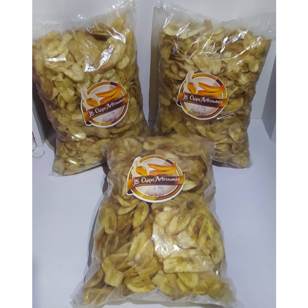 Banana Chips Artesanal Kg Salgada Sem Gluten E Lactose Shopee Brasil