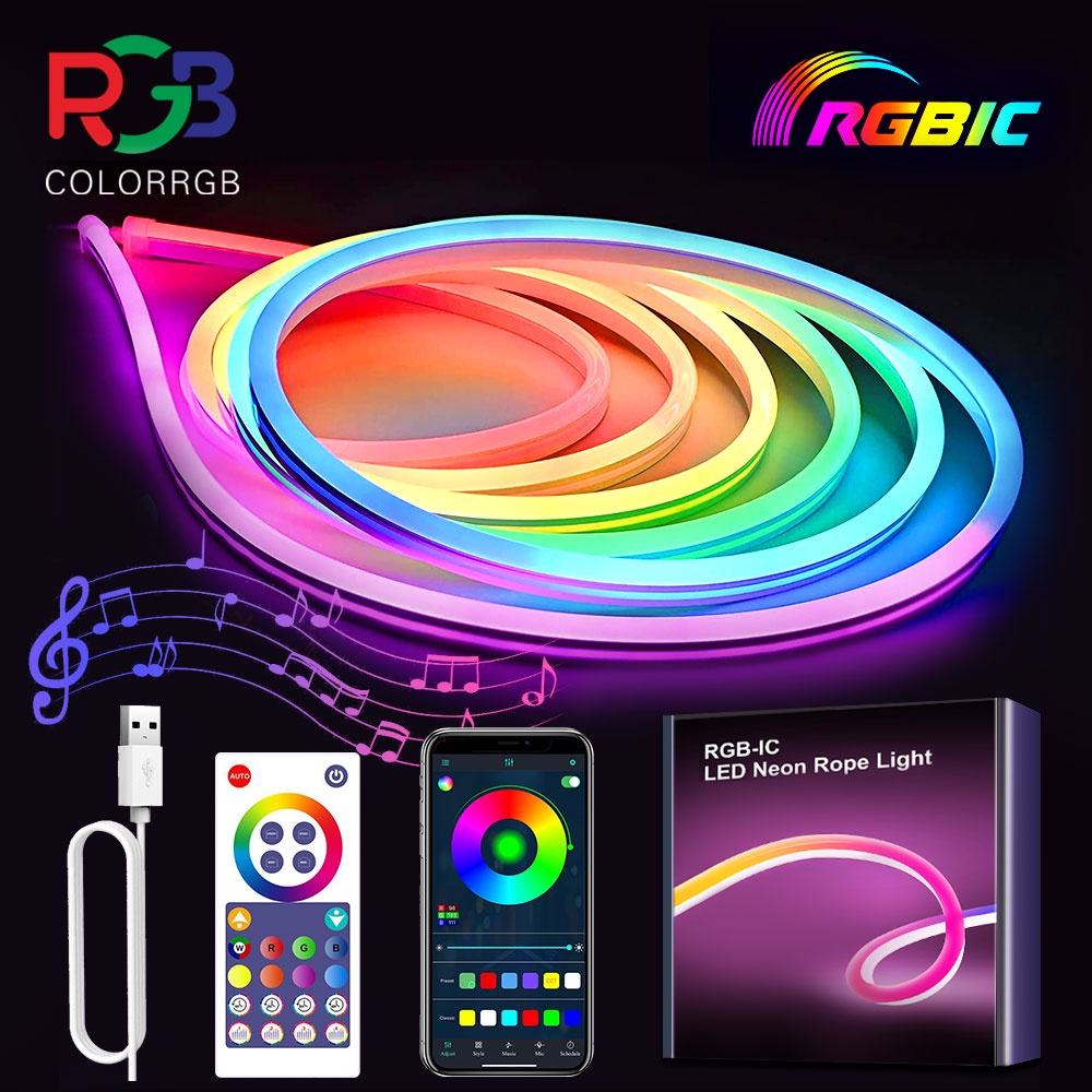 Luzes De Corda Rgb Neon M Led Rgbic Luz M Sica Sync Smart App