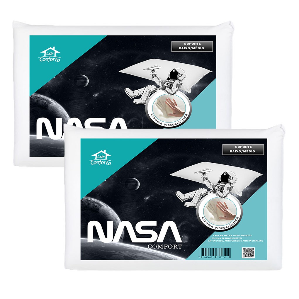 Kit Travesseiros Nasa Comfort Viscoel Stico Baixo Lar Conforto