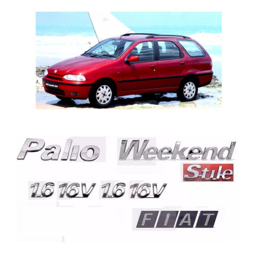 Kit Emblemas Palio Weekend Stile 1 6 16v Fiat Completo Shopee Brasil