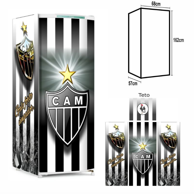 Adesivo Plotagem De Geladeira Clube Atl Tico Mineiro Galo Shopee Brasil