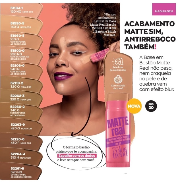 Base Bastão Matte Real FPS 20 Avon 6 5g Color Trend Shopee Brasil