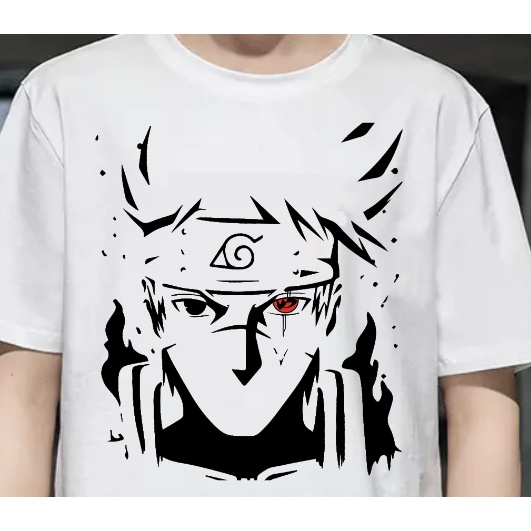 Camiseta Anime Naruto Blusa Kakashi Hatake Branca Poli Shopee Brasil