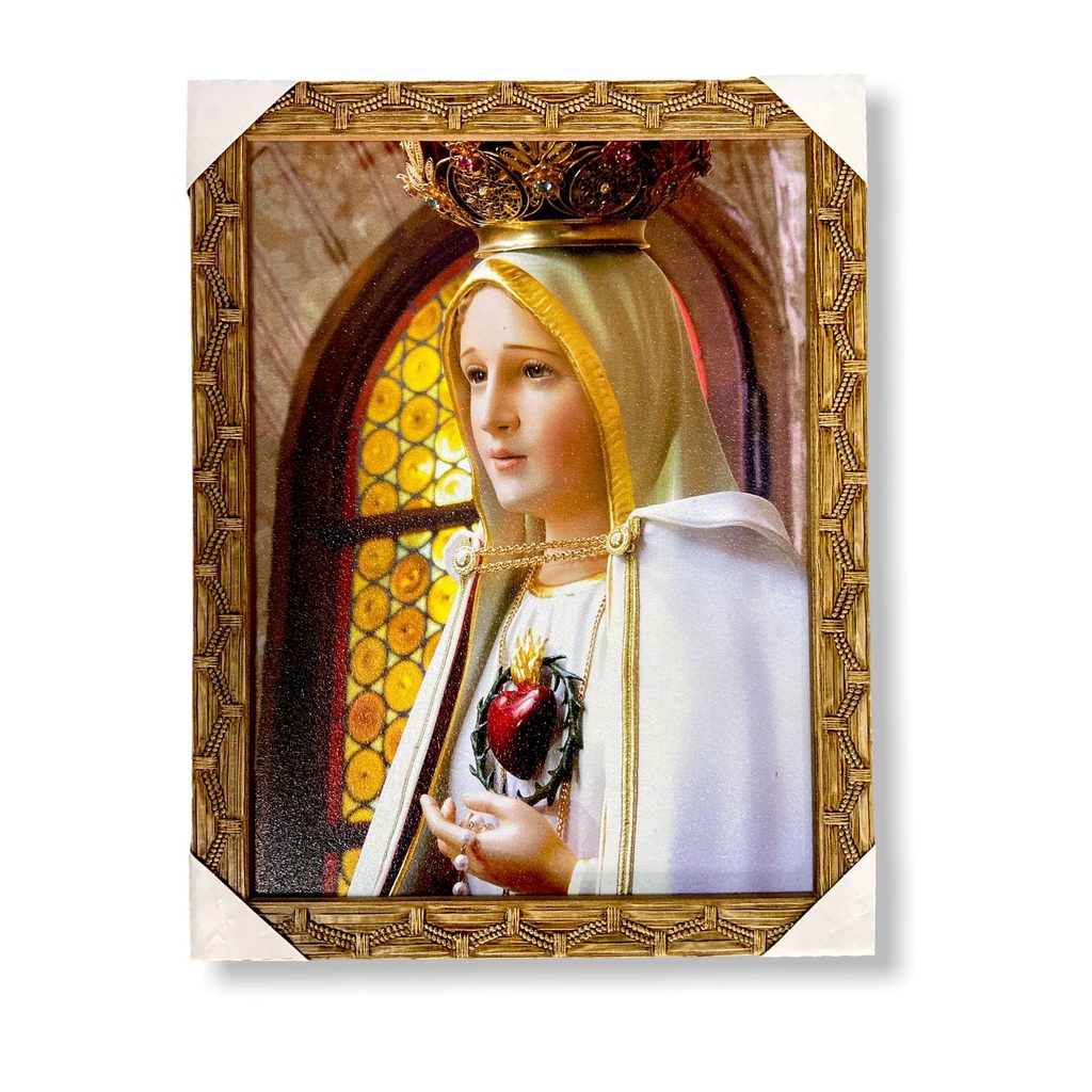 Quadro Nossa Senhora De Fatima Decorativo X Cm Moldura Shopee