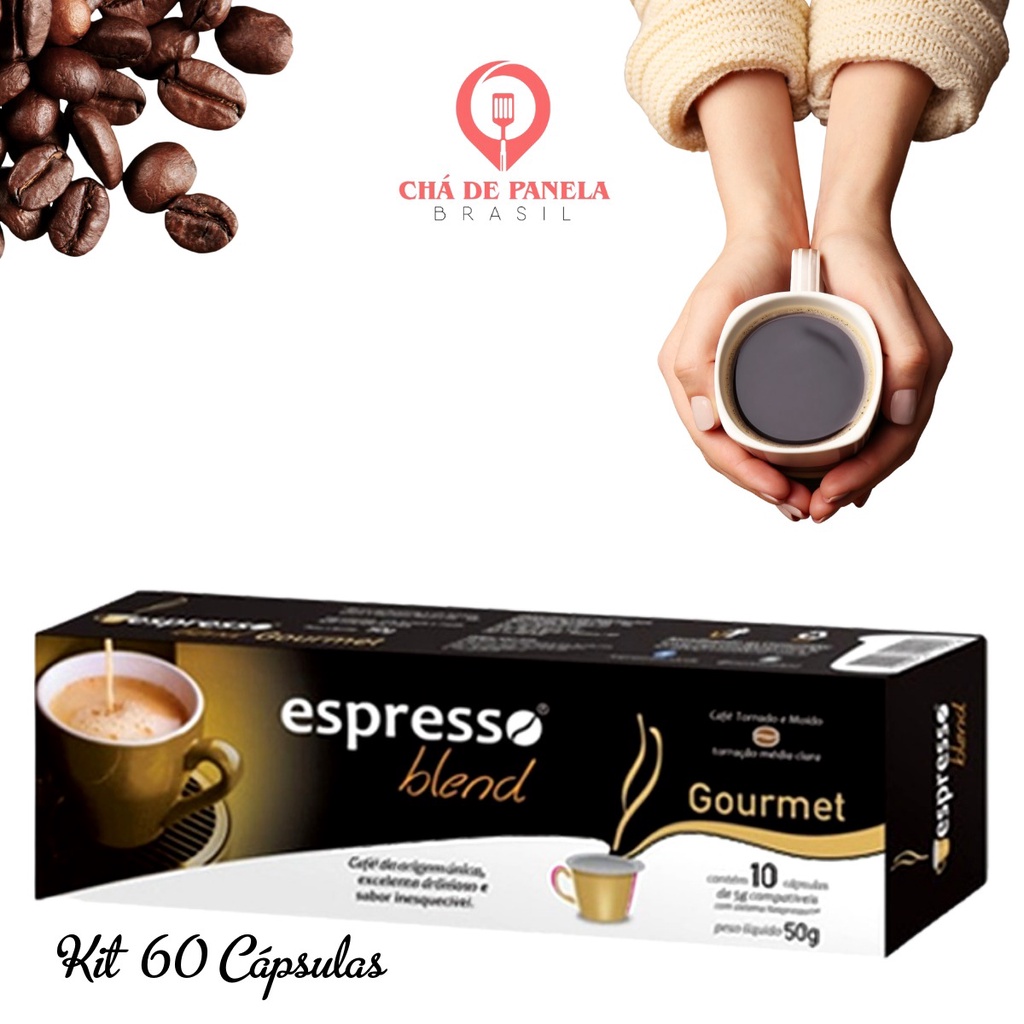 C Psulas De Caf Espresso Blend Compativel Maquinas Nespresso Aroma