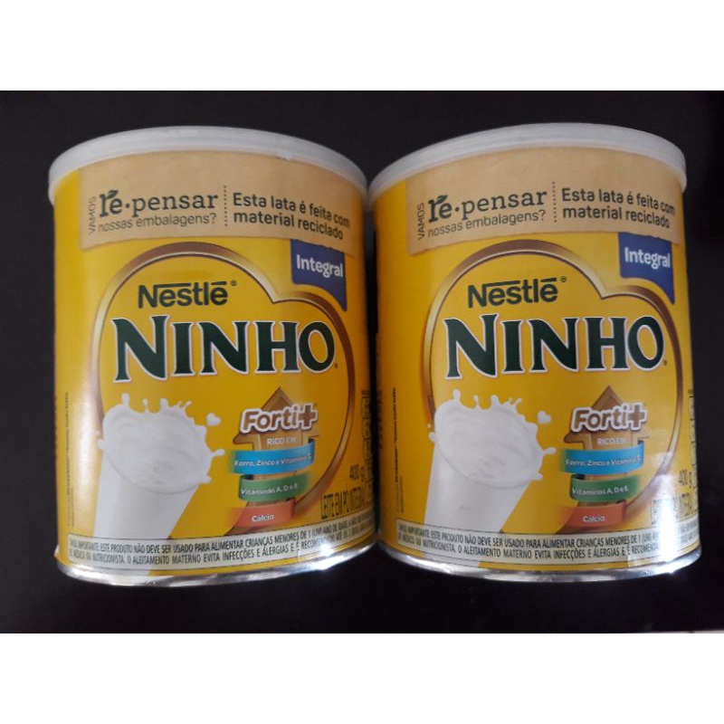 Kit 2 Leite em Pó integral Ninho Forti 400g lata Shopee Brasil