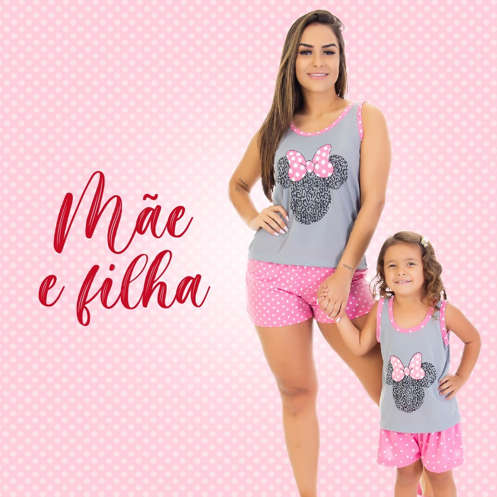 Pijama M E E Filha Regata Baby Doll M E E Filha Ver O Malha Conjunto