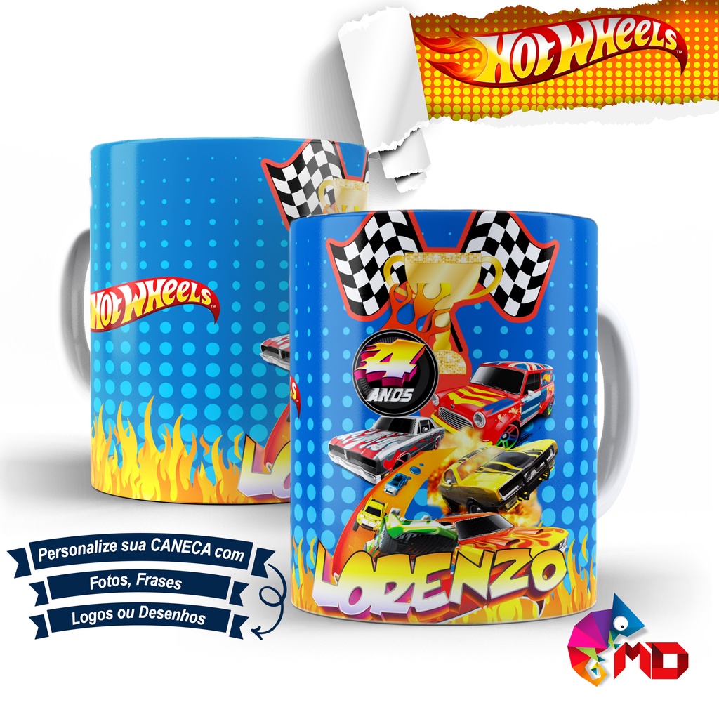 Caneca PERSONALIZADA Hot Wheels Shopee Brasil