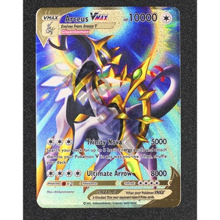 Card Legends Arceus Vmax Carta Pokemon De Metal 10000 De Poder Ouro