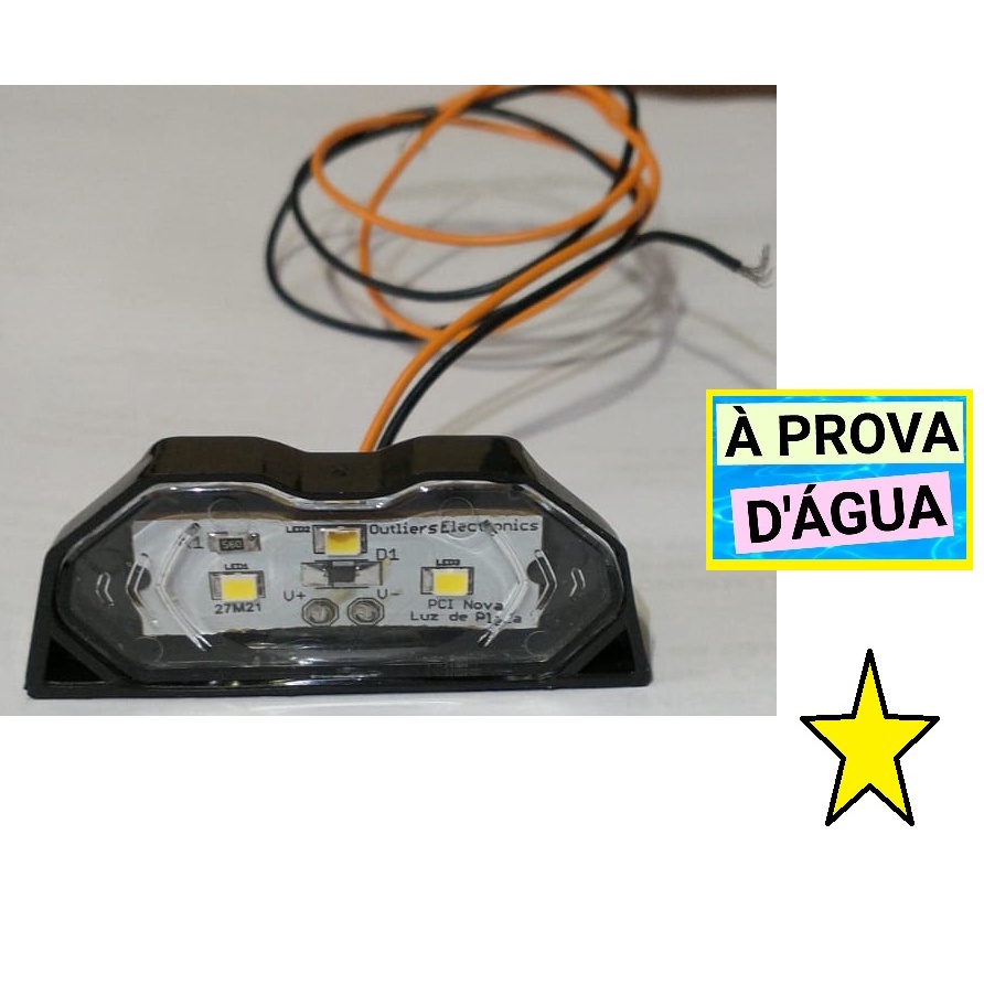 Lanterna De Placa Para Carretinha Led A Prova Dagua 12 Volts 24 VOLTS