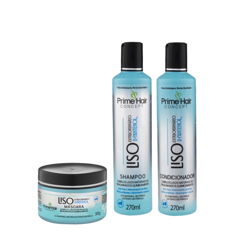 Kit Prime Hair Liso D Pantenol Brilho Maciez Cabelos Lisos Anti Frizz