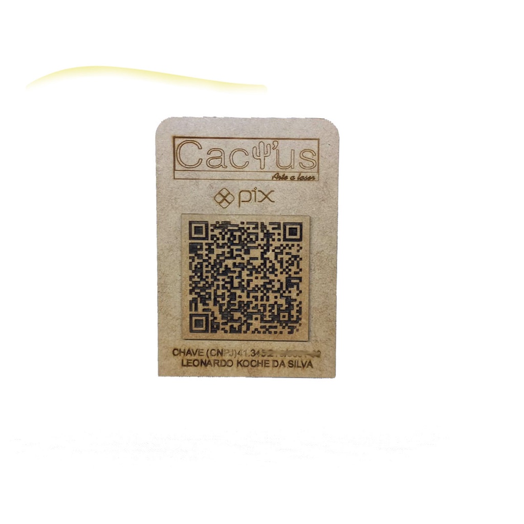 Plaquinha De Pix Personalizada Qr Code E Logo Em Mdf Corte A Laser