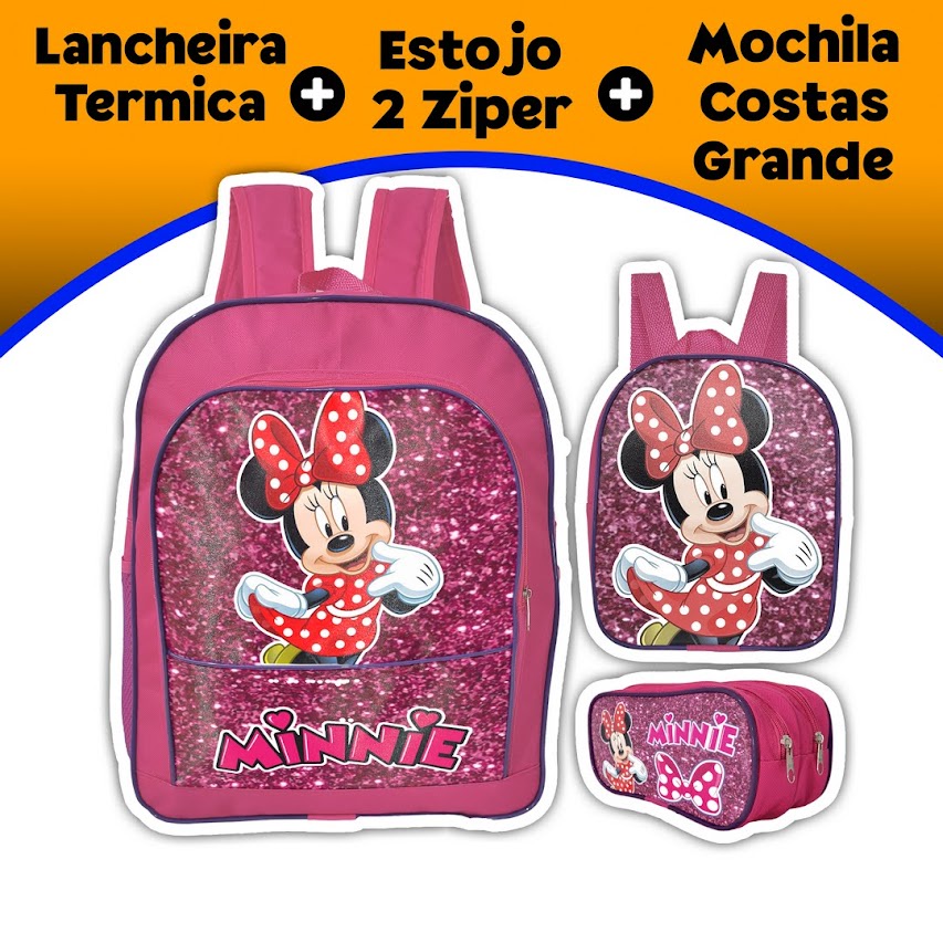 KIT ESCOLAR COMPLETO Mochila GRANDE Lancheira TERMICA Esojo DUPLO