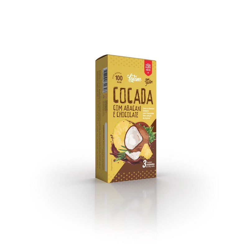 Cocada Abacaxi e Chocolate Zero Açúcar Latam Fit 03 un de 25g